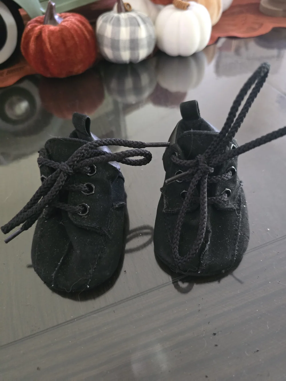 Kids Black Lace-Up Soft Sole Shoes